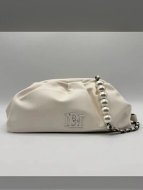 Badgley Mischka Cream Pearl-Accented Wristlet Clutch or crossbody